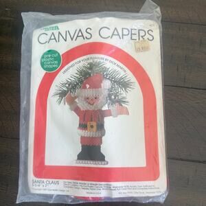 New in Package Vintage 1984 Canvas Capers Canvas Santa Kit